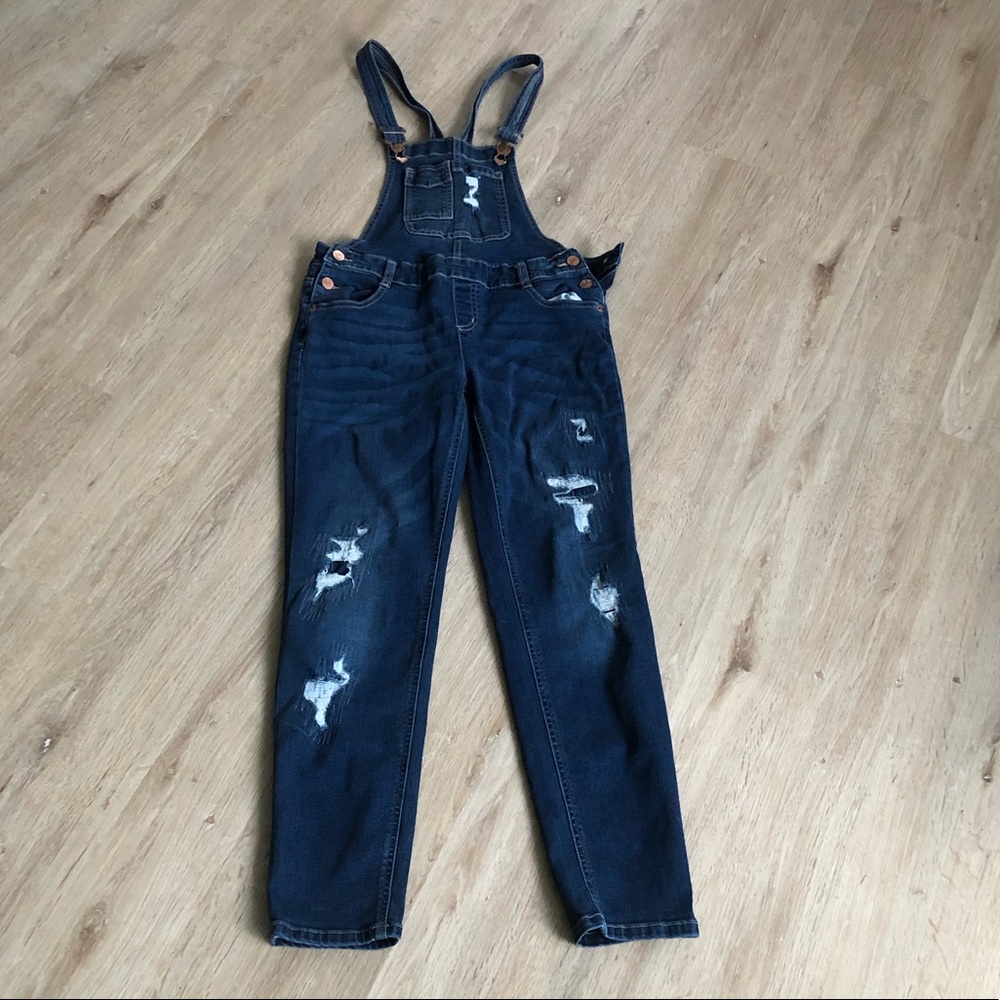 JUSTICE distressed overalls, skinny leg